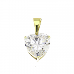 14K ZAWIESZKA POZŁACANA 20/13 MM BRYLANT SERCE XUPING 83370