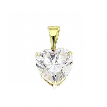 14K ZAWIESZKA POZŁACANA 20/13 MM BRYLANT SERCE XUPING 83370