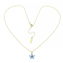 14K CELEBRYTKA POZŁACANA 45 CM BŁĘKITNA MARGERYTKA XUPING 83402