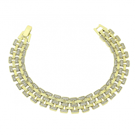 14K BRANSOLETKA POZŁACANA 19 CM 12 MM LUXURY XUPING 83411