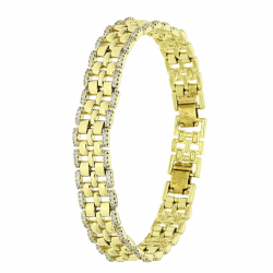 14K BRANSOLETKA POZŁACANA 19,5-17,5 CM 10 MM LUXURY XUPING 83412