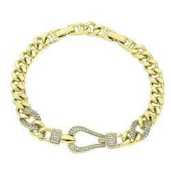 14K BRANSOLETKA POZŁACANA 19,5-17 CM 12 MM ELEGANCE XUPING 83413