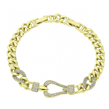 14K BRANSOLETKA POZŁACANA 19,5-17 CM 12 MM ELEGANCE XUPING 83413