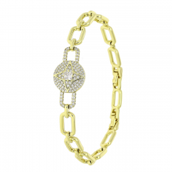 14K BRANSOLETKA POZŁACANA 19-17 CM 14 MM ELEGANCE XUPING 83416