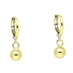 14K KOLCZYKI POZŁACANE 22/6 MM ZŁOTE KULKI XUPING 83423