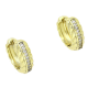 14K KOLCZYKI POZŁACANE 13/5 MM KÓŁECZKA Z BRYLANTAMI XUPING 83440