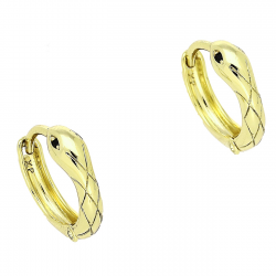 14K KOLCZYKI POZŁACANE 13/4 MM KÓŁECZKA ŻMIJE XUPING 83448