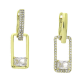 14K KOLCZYKI POZŁACANE 34/10 MM ASYMETRYCZNA ELEGANCJA XUPING 83449