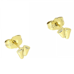 14K KOLCZYKI POZŁACANE 6,5/7 MM ZŁOTE STÓPKI XUPING 83470