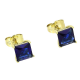 14K KOLCZYKI POZŁACANE 8 MM SZAFIR RADIANT XUPING 83480