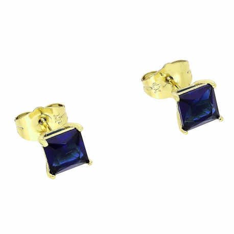 14K KOLCZYKI POZŁACANE 7 MM SZAFIR RADIANT XUPING 83481
