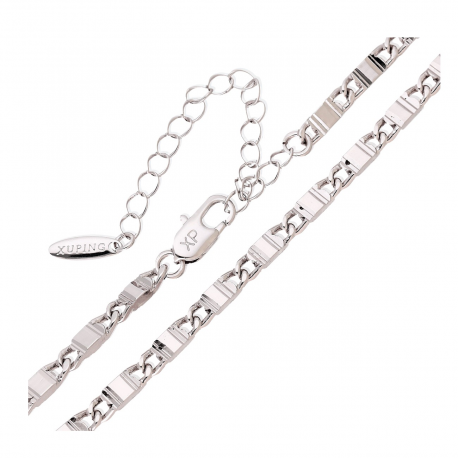 ŁAŃCUSZEK PLATYNOWANY 30+8 CM 3,8 MM PTASIE OKO XUPING 83645