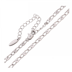 ŁAŃCUSZEK PLATYNOWANY 30+8 CM 3,6 MM PTASIE OKO XUPING 83647
