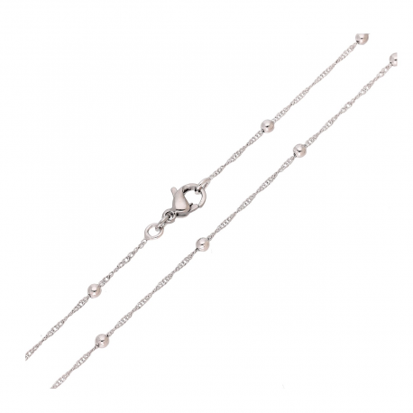 ŁAŃCUSZEK PLATYNOWANY 45 CM 2,5 MM SINGAPURKA KULKI XUPING 83655