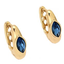 KOLCZYKI POZŁACANE 18/6 MM SAPPHIRE CRYSTAL XUPING 83694