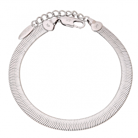 BRANSOLETKA PLATYNOWANA 18,5+3 CM 6 MM ŻMIJKA PŁASKA XUPING 83710
