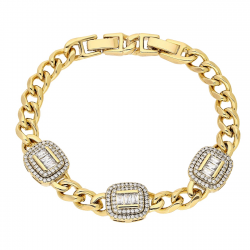 BRANSOLETKA POZŁACANA 19-17 CM 12 MM ELEGANCE XUPING 83712