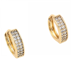 KOLCZYKI POZŁACANE 13/4 MM BRYLANTOWE KÓŁKA XUPING 83771