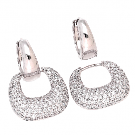 KOLCZYKI PLATYNOWANE 2W1 25/18 MM BRYLANTOWE XUPING 83792