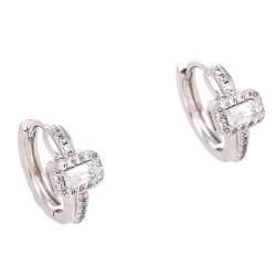 KOLCZYKI PLATYNOWANE 12/6 MM BRYLANTOWE KÓŁECZKA XUPING 83794