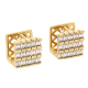 KOLCZYKI POZŁACANE 11/11 MM BRYLANTOWE ELEGANTKI XUPING 83821