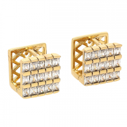 KOLCZYKI POZŁACANE 11/11 MM BRYLANTOWE ELEGANTKI XUPING 83821