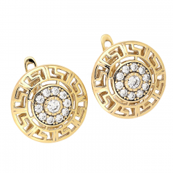 KOLCZYKI POZŁACANE 17 MM GRECKIE KRĘGI XUPING 83822