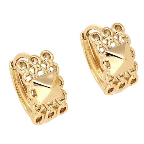 KOLCZYKI POZŁACANE 16/9 MM SAMO ZŁOTO XUPING 83845