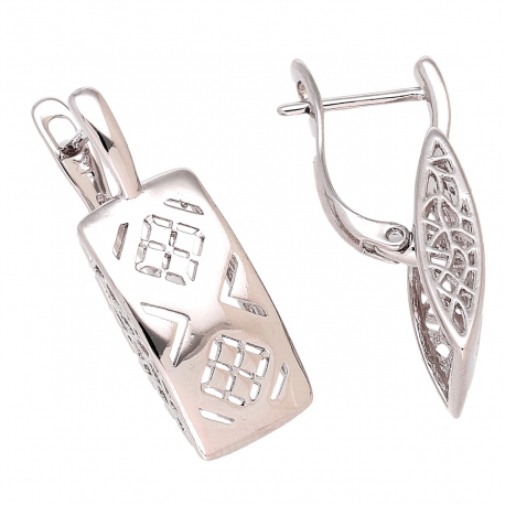 KOLCZYKI PLATYNOWANE 25/9 MM SREBRNA ELEGANCJA XUPING 83854