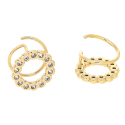 KOLCZYKI POZŁACANE 12 MM BRYLANTOWA KARMA XUPING 83867