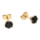 KOLCZYKI POZŁACANE 7 MM CZARNY BRYLANT XUPING 83871