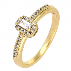 PIERŚCIONEK POZŁACANY 6 MM BRYLANTOWA MARKIZA XUPING 83905