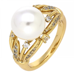 PIERŚCIONEK POZŁACANY 12 MM ELEGANCJA PERŁY XUPING 83907