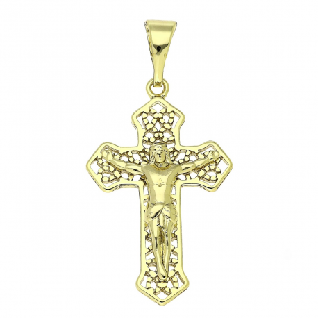 14K ZAWIESZKA POZŁACANA 40/19 MM KRZYŻYK XUPING 83936