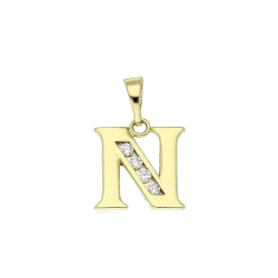 14K ZAWIESZKA POZŁACANA 21 MM TRADYCYJNA LITERKA XUPING 83947