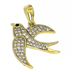14K ZAWIESZKA POZŁACANA 27/19 MM JASKÓŁECZKA XUPING 83957