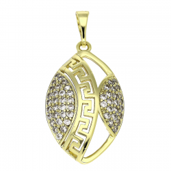 14K ZAWIESZKA POZŁACANA 33/15 MM GRECKI OWAL XUPING 83964