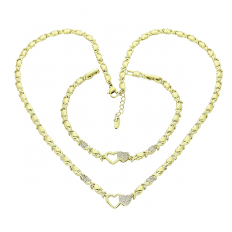 14K CELEBRYTKA POZŁACANA 45+3 CM Z BRANSOLETKĄ 19-17 CM XUPING 83973