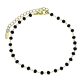 14K BRANSOLETKA POZŁACANA 17,5+3 CM 3 MM CZARNE KORALIKI XUPING 83974