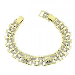 14K BRANSOLETKA POZŁACANA 19-17 CM 12 MM LUXURY XUPING 83981