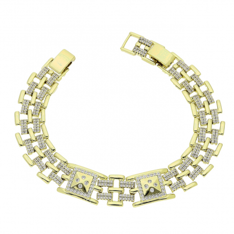 14K BRANSOLETKA POZŁACANA 19-17 CM 12 MM LUXURY XUPING 83981
