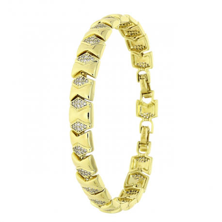 14K BRANSOLETKA POZŁACANA 19-17 CM 9 MM ELEGANCE XUPING 83982