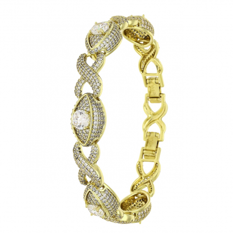 14K BRANSOLETKA POZŁACANA 19-17 CM 11 MM ROYAL LUXURY XUPING 83983