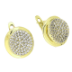 14K KOLCZYKI POZŁACANE 14/13 MM BRYLANTOWE KRĘGI XUPING 84012