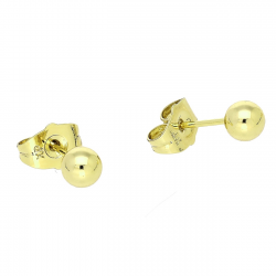 14K KOLCZYKI POZŁACANE 5 MM ZŁOTA KULKA XUPING 84025