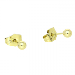 14K KOLCZYKI POZŁACANE 4 MM ZŁOTA KULKA XUPING 84026