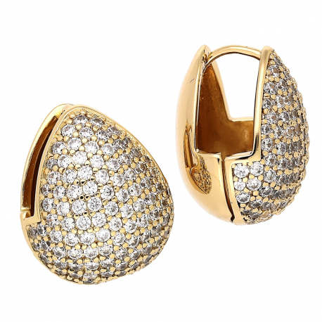 KOLCZYKI POZŁACANE 19/16 MM BRYLANTOWE ŁEZKI XUPING 84130