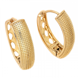 KOLCZYKI POZŁACANE 26/8 MM PIEGOWATE ELEGANTKI XUPING 84133