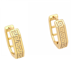 KOLCZYKI POZŁACANE 15/4 MM ZŁOTE GRECKIE XUPING 84139