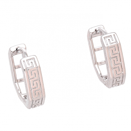 KOLCZYKI PLATYNOWANE 15/4 MM SREBRNE GRECKIE XUPING 84140